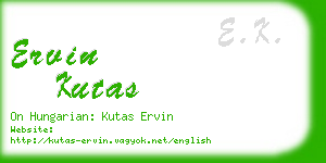 ervin kutas business card